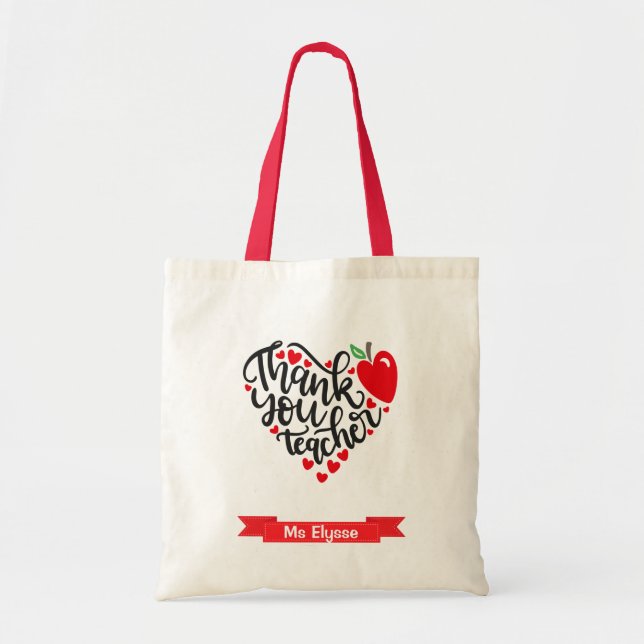 Personalized Teacher Gift (Thank You) Tote Bag (Front)