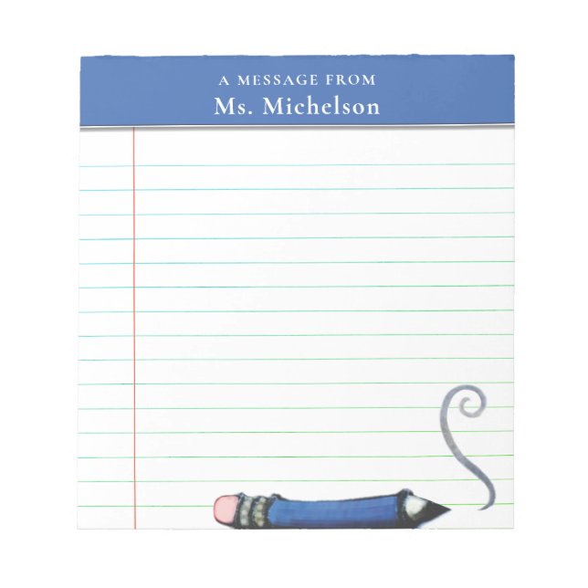 Personalized Teacher Gifts Notepad (Front)