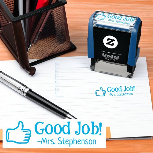 Personalized Teacher Good Job Thumbs Up Reward Self_inking Stamp