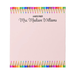 Personalized Teacher Graduation Gift Back 2 School Notepad