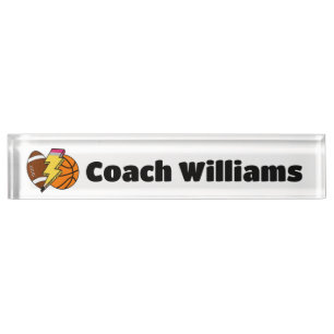 Personalized Teacher Graduation Gift New PE Coach Desk Name Plate