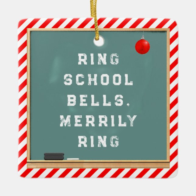 Personalized Teacher Holiday Gift Ceramic Ornament (Front)