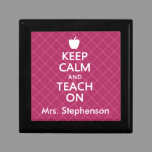 Personalized Teacher Keep Calm and Teach On Keepsake Box
