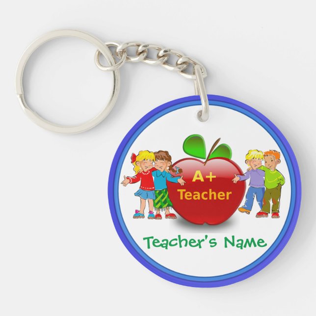 Personalized Teacher Keychains with Teacher's NAME (Front)