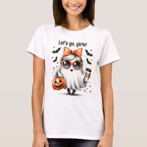 Personalized teacher Lets go girls ghost Fall T_Shirt