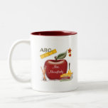 Personalized Teacher Mug<br><div class="desc">This teacher mug is designed to have you put your favorite teacher's name in the middle of the apple on the front and back. This design also comes in cards and other items in this design.</div>