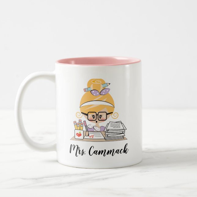 Personalized Teacher Mug Blonde (Left)