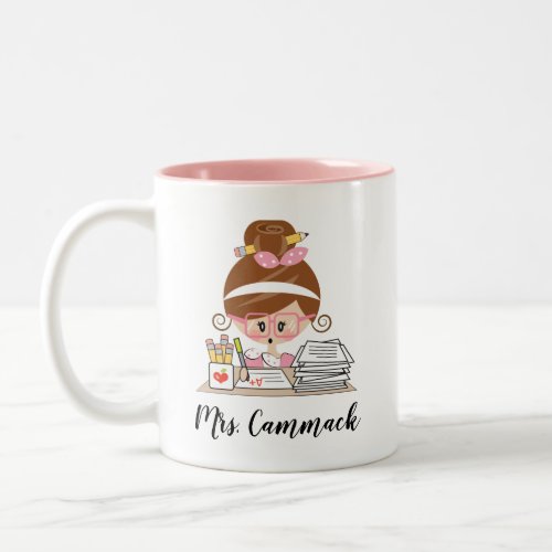 Personalized Teacher Mug Brunette