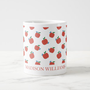 Personalized Teacher Mug Red Apple Pattern