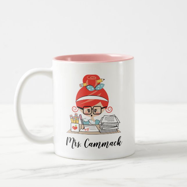 Personalized Teacher Mug Redhead (Left)