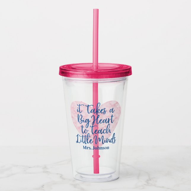 Personalized Teacher Name Acrylic Tumbler (Front)