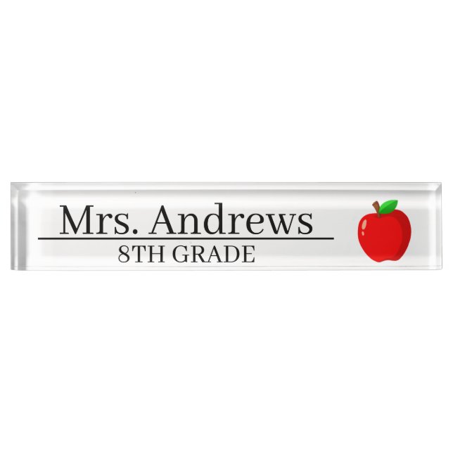 Personalized Teacher Name Desk Name Plate (Front)