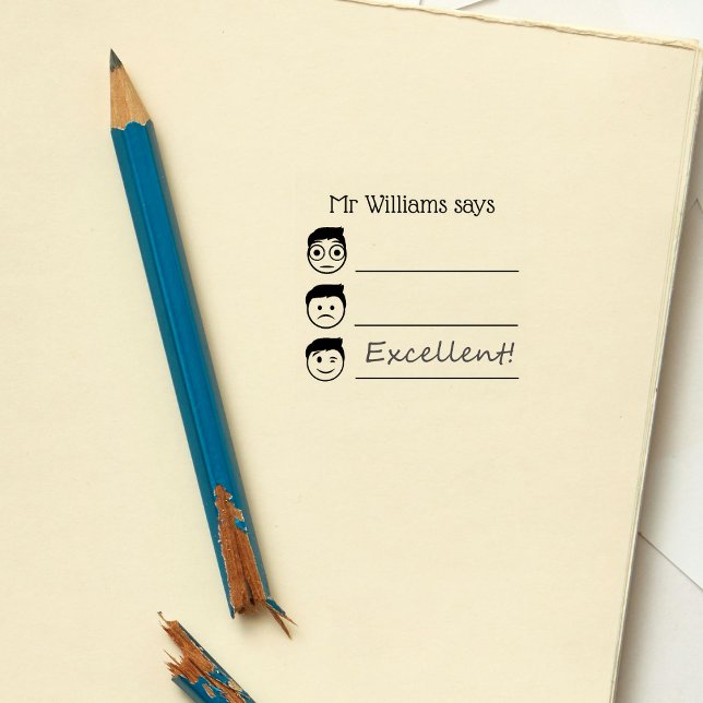 Personalized Teacher Name Emojis Avaliation Rubber Stamp (Creator Uploaded)