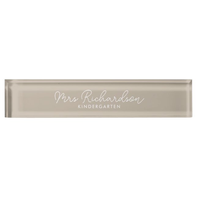 Personalized Teacher Name Grade Minimalist Modern Desk Name Plate