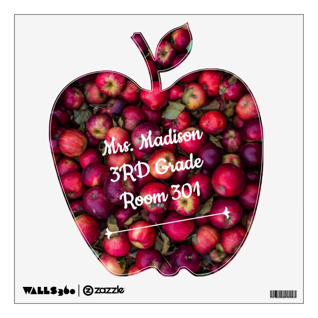 Personalized Teacher Name, Grade & Room Wall Decal (Front)