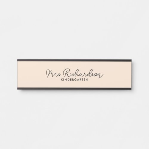 Personalized Teacher Name Grade Simple Modern Door Sign