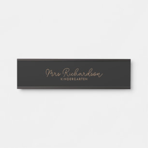 Personalized Teacher Name Grade Simple Modern Door Sign