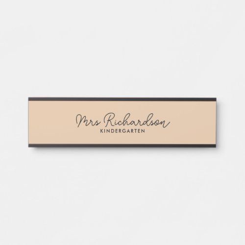 Personalized Teacher Name Grade Simple Modern Door Sign