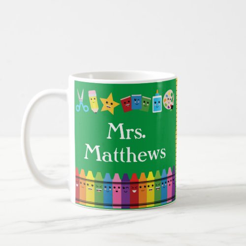 Personalized Teacher Name Kawaii Coffee Mug