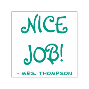 Personalized Teacher Name + "NICE JOB!" Self-inking Stamp