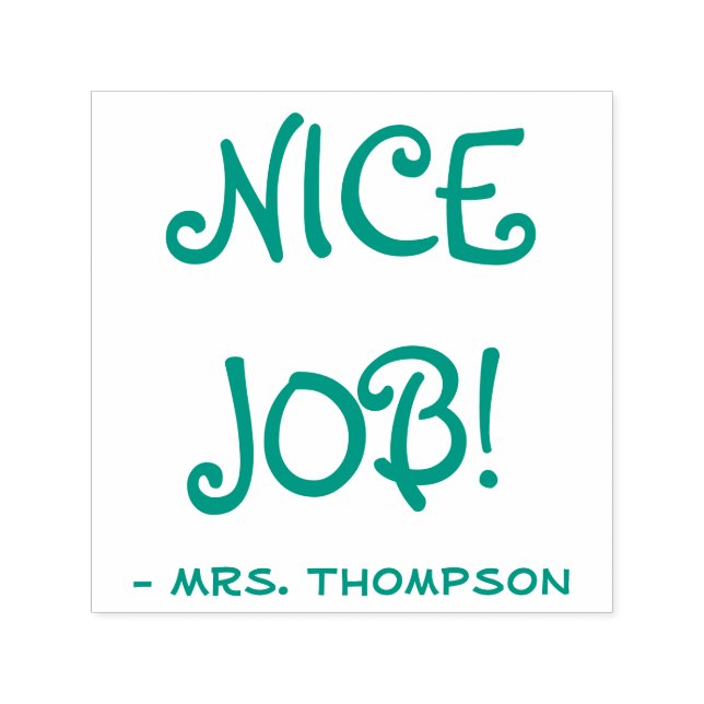 Personalized Teacher Name + "NICE JOB!" Self-inking Stamp (Design)