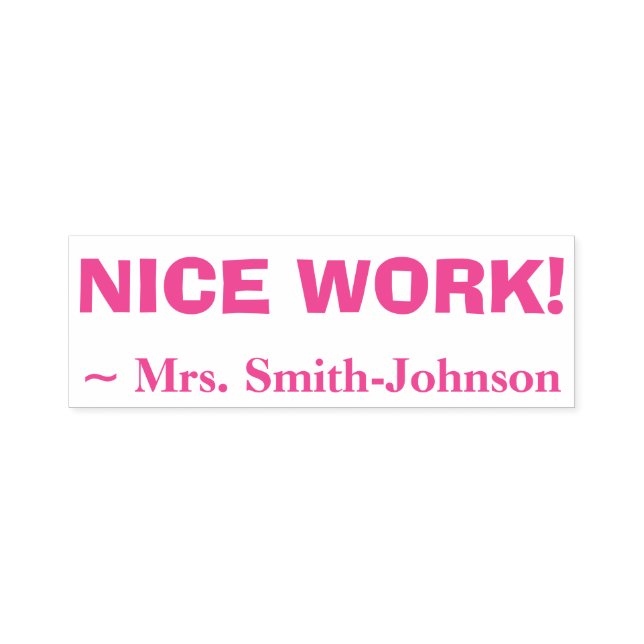 Personalized Teacher Name + "NICE WORK!" Self-inking Stamp (Design)
