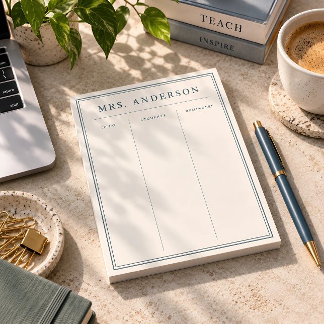Personalized Teacher Name To Do List Notepad (Creator Uploaded)