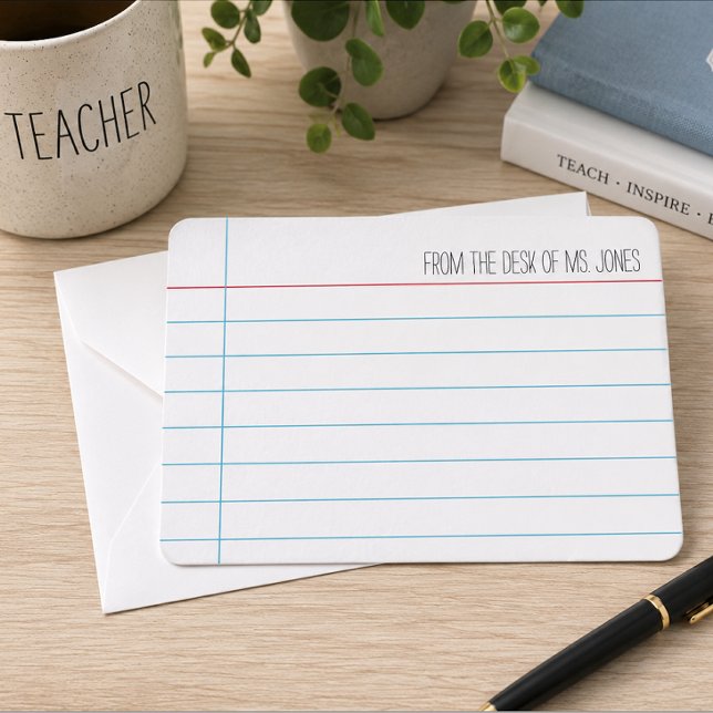 Personalized Teacher Note Cards (Personalized teacher note cards. Customize with your name for thoughtful classroom notes.)