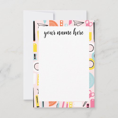 Personalized teacher note cards