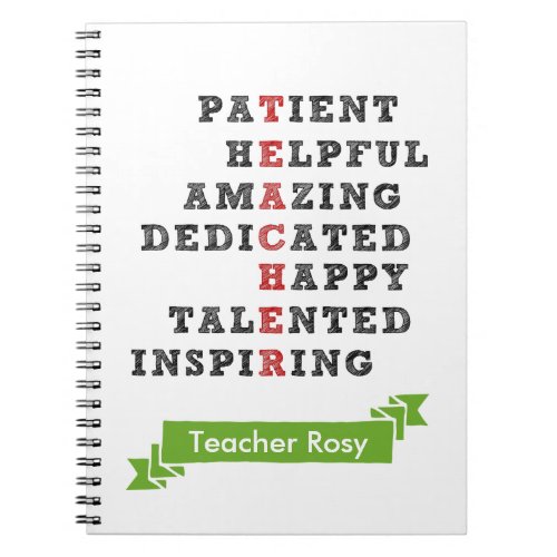Personalized Teacher Notebooks Characteristics