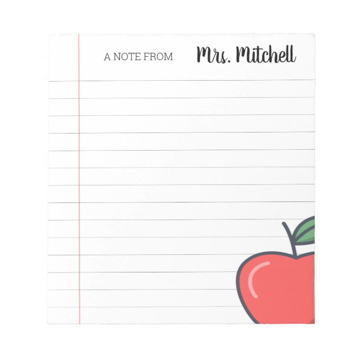 Personalized Teacher Notepad | Zazzle