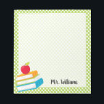 Personalized Teacher Notepad<br><div class="desc">Green polka dot notepad customized with the teacher's name. Great for back school or as a year end gift for any teacher.</div>