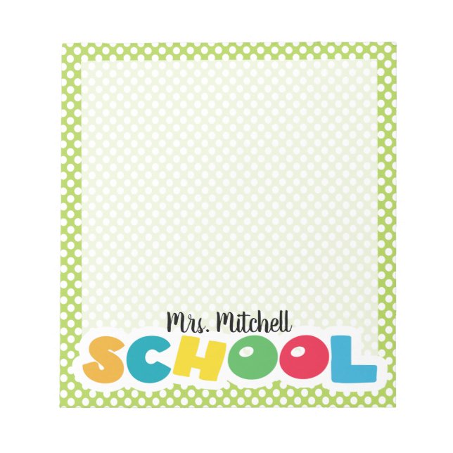 Personalized Teacher Notepad (Front)