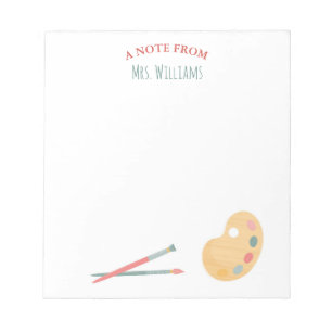 Personalized Teacher Notepad Art Palette