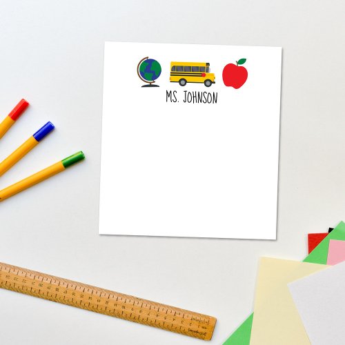 Personalized Teacher Notepad Teacher Gift Notepad