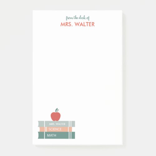 Personalized Teacher Notes Books and Apple