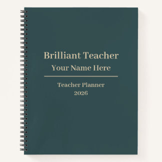 Personalized Teacher Planner Notebook 2026