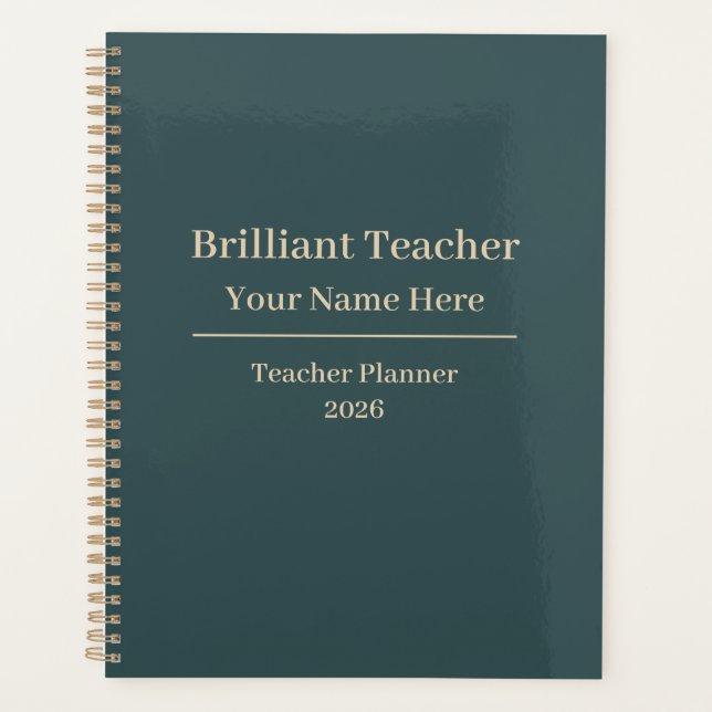 Personalized Teacher Planner Notebook 2026 (Front)