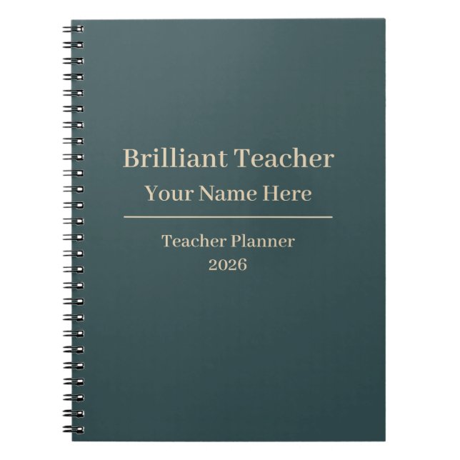 Personalized Teacher Planner Notebook 2026 (Front)