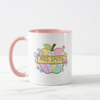 Personalized Teacher Preppy Apple Mug