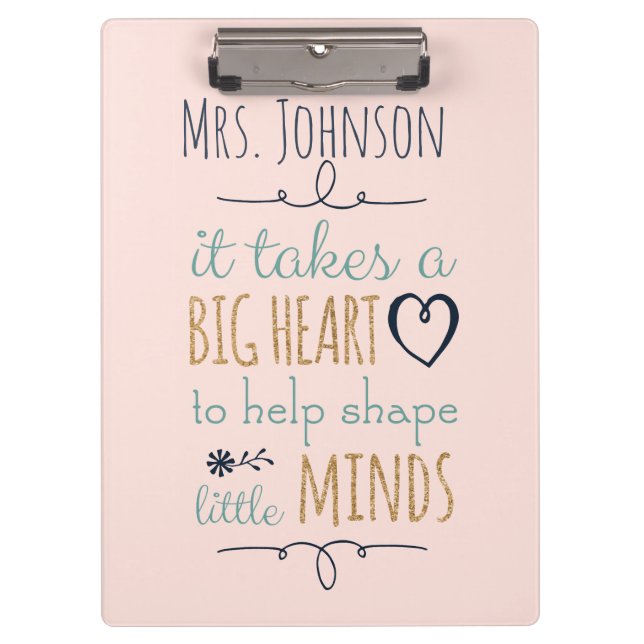 Personalized Teacher Quote Clipboard (Front)