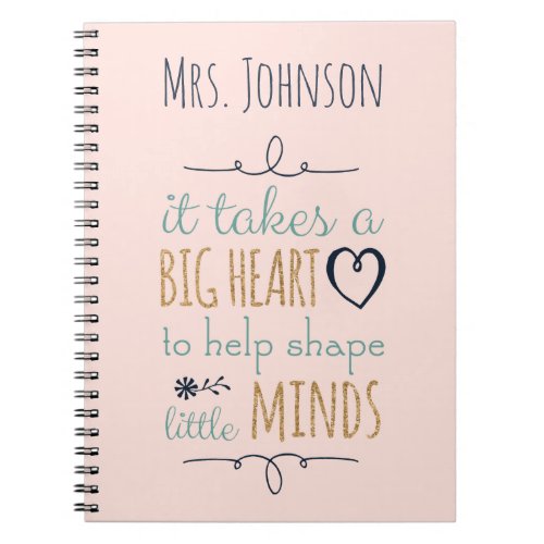 Personalized Teacher Quote Notebook