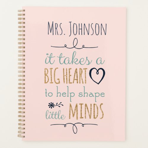 Personalized Teacher Quote  Planner