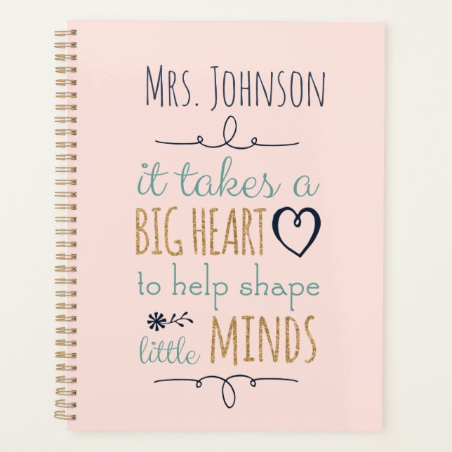 Personalized Teacher Quote  Planner (Front)