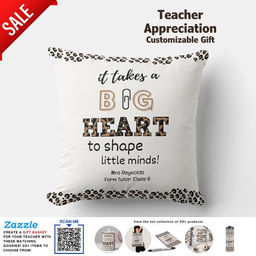 Personalized Teacher Quotes Gift Female Thank You Throw Pillow