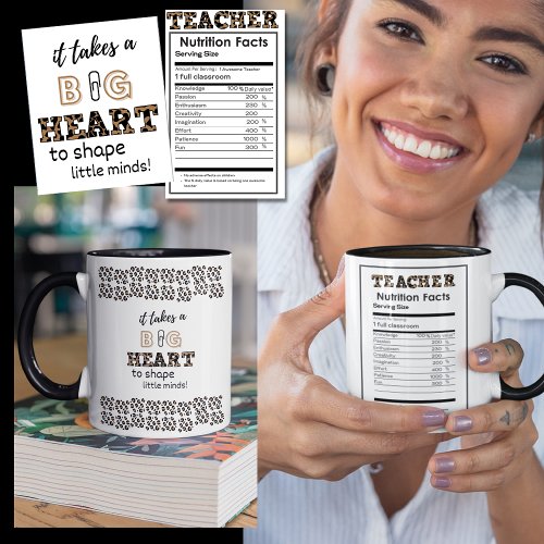 Personalized Teacher Quotes Gift Nutritional Data  Mug