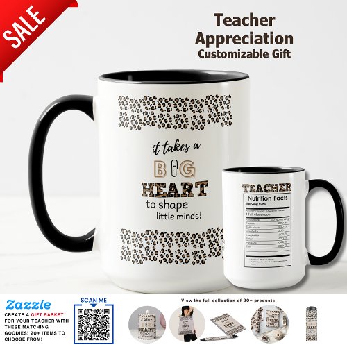 Personalized Teacher Quotes Gift Nutritional Data Two_Tone Coffee Mug