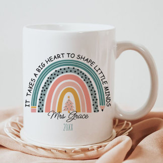 personalized teacher rainbow Christmas, Custom Coffee Mug