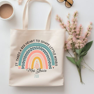 personalized teacher rainbow Christmas, Custom Tote Bag