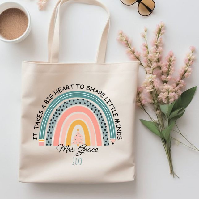 personalized teacher rainbow Christmas, Custom  Tote Bag (personalized teacher rainbow Christmas, Custom Tote Bag)